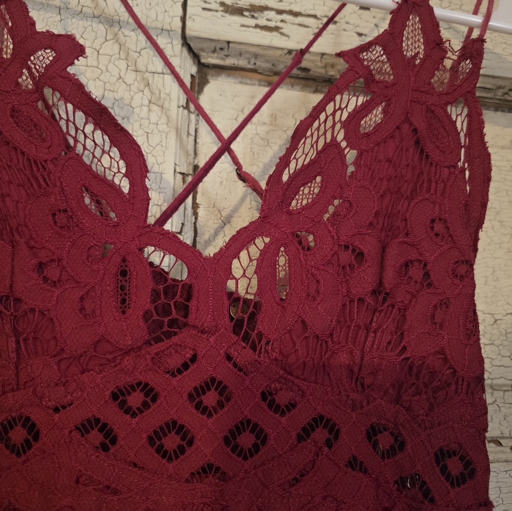 Womens FREE PEOPLE Lace Detail Maxi Dress Sz. Small GUC! - Picture 4 of 8